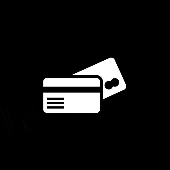 Black and white Bank Card on a black background