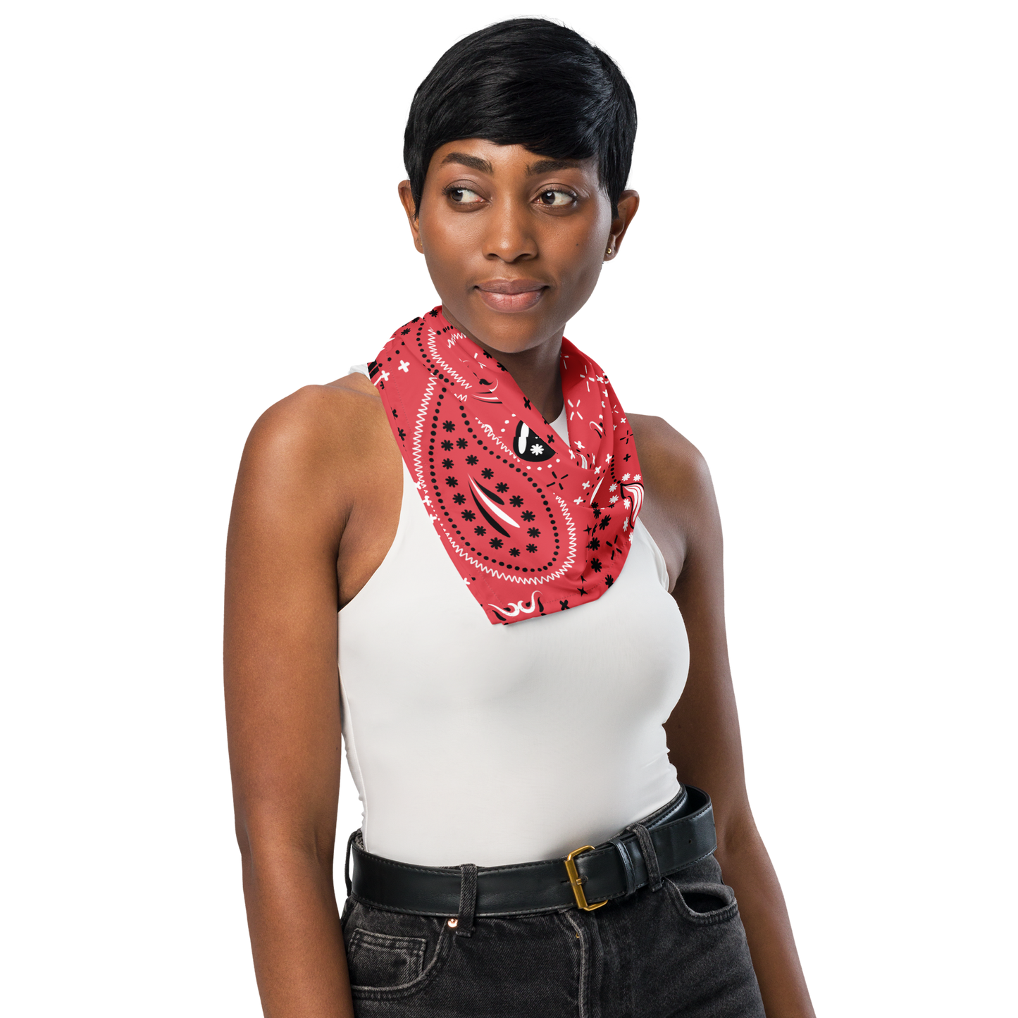 Red black paisley bandana