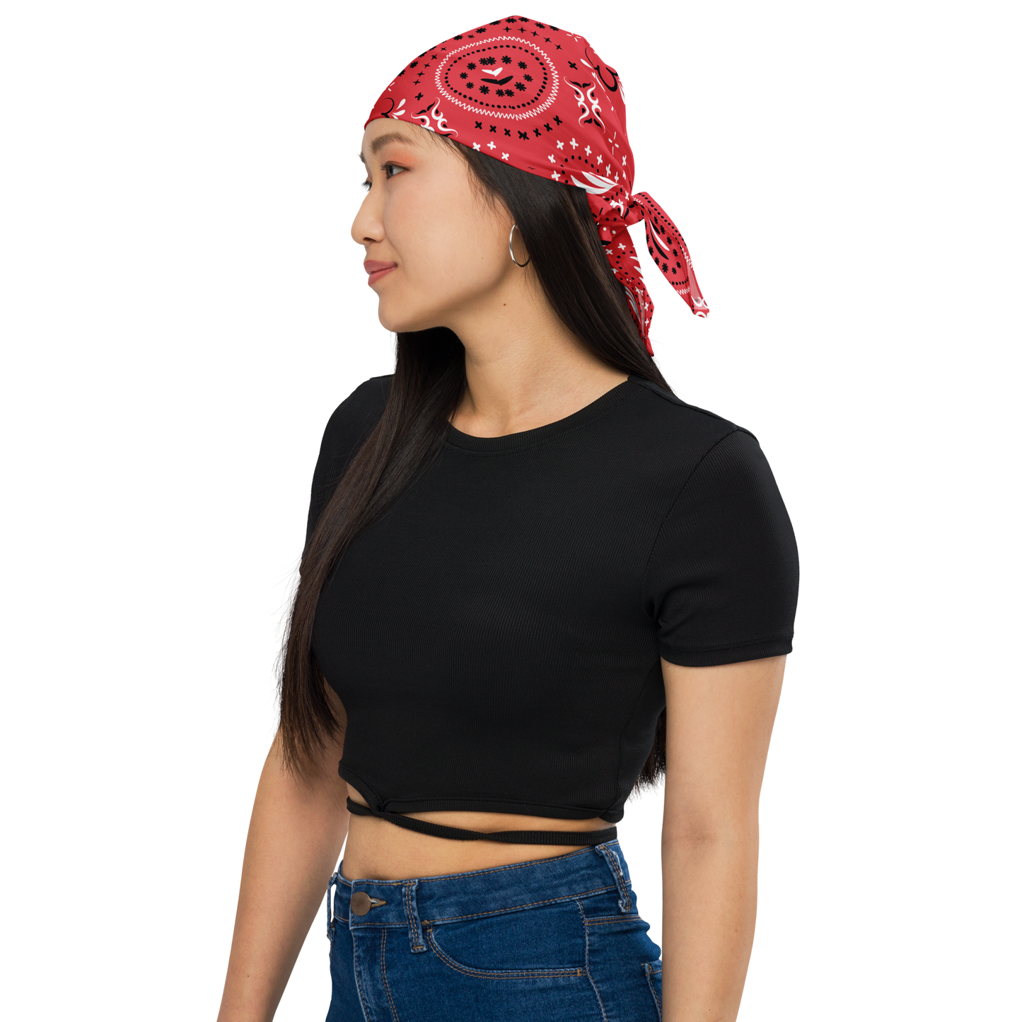 Red black paisley bandana
