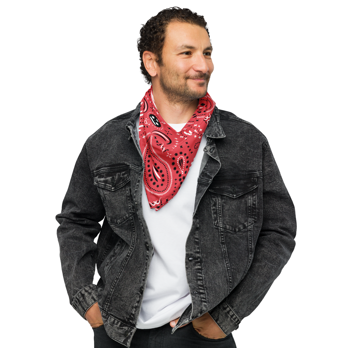 Red black paisley bandana