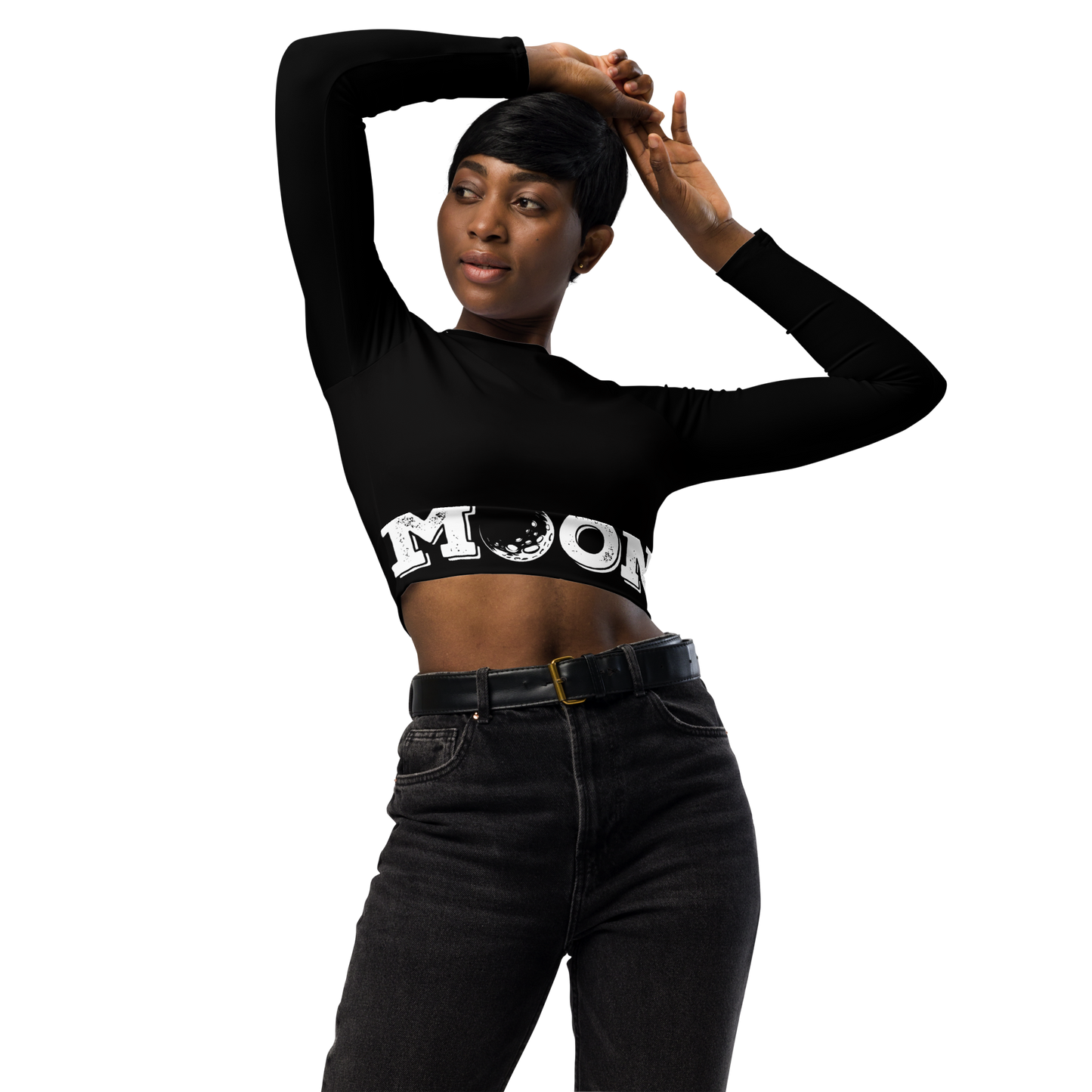 Moon long-sleeve crop top