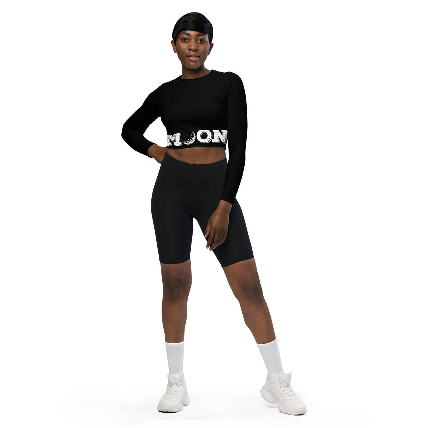 Moon long-sleeve crop top