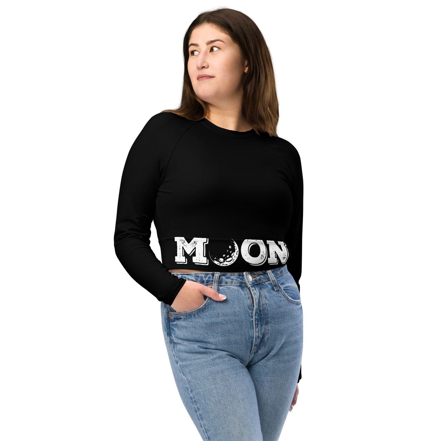 Moon long-sleeve crop top