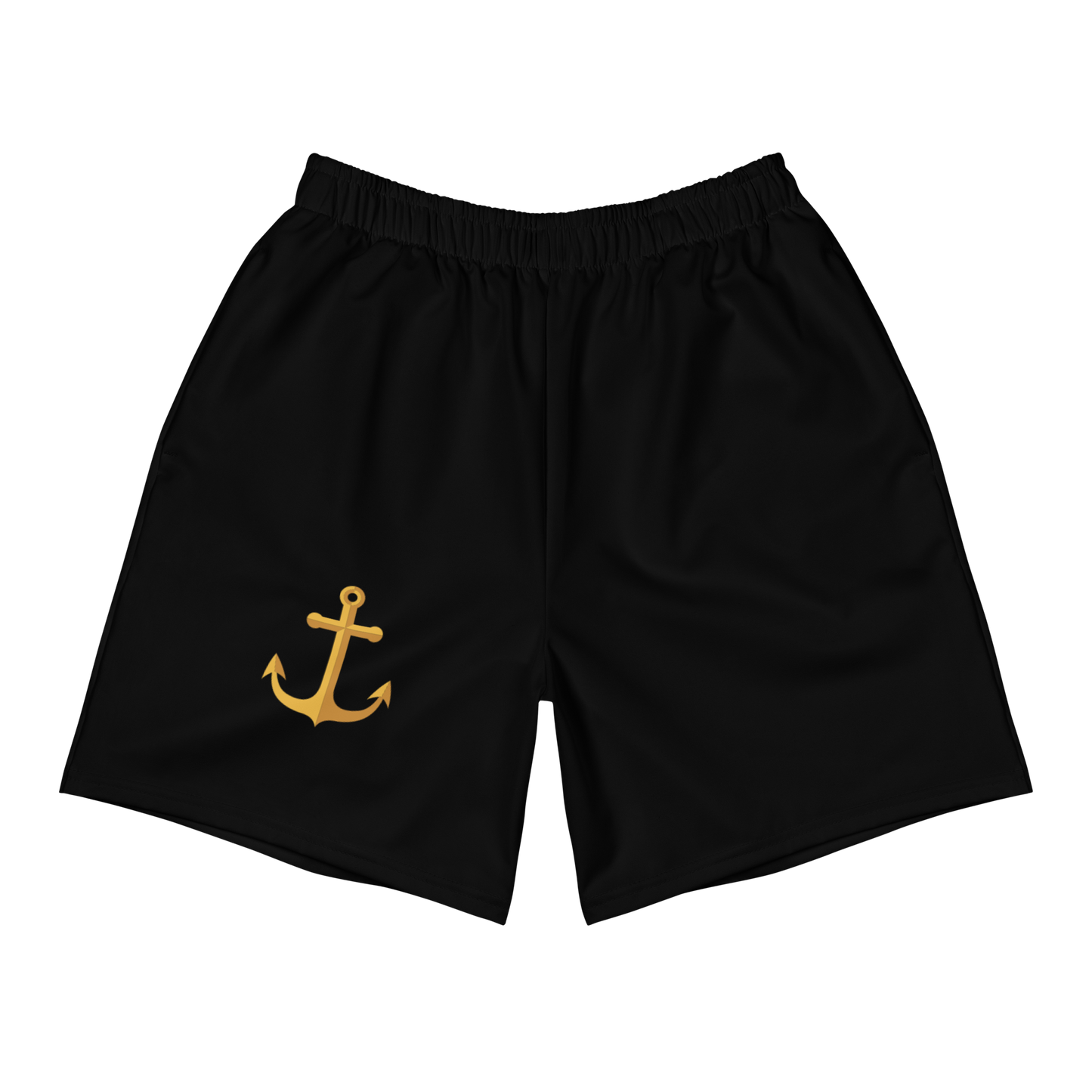 Black Anchor Embellished Athletic Shorts