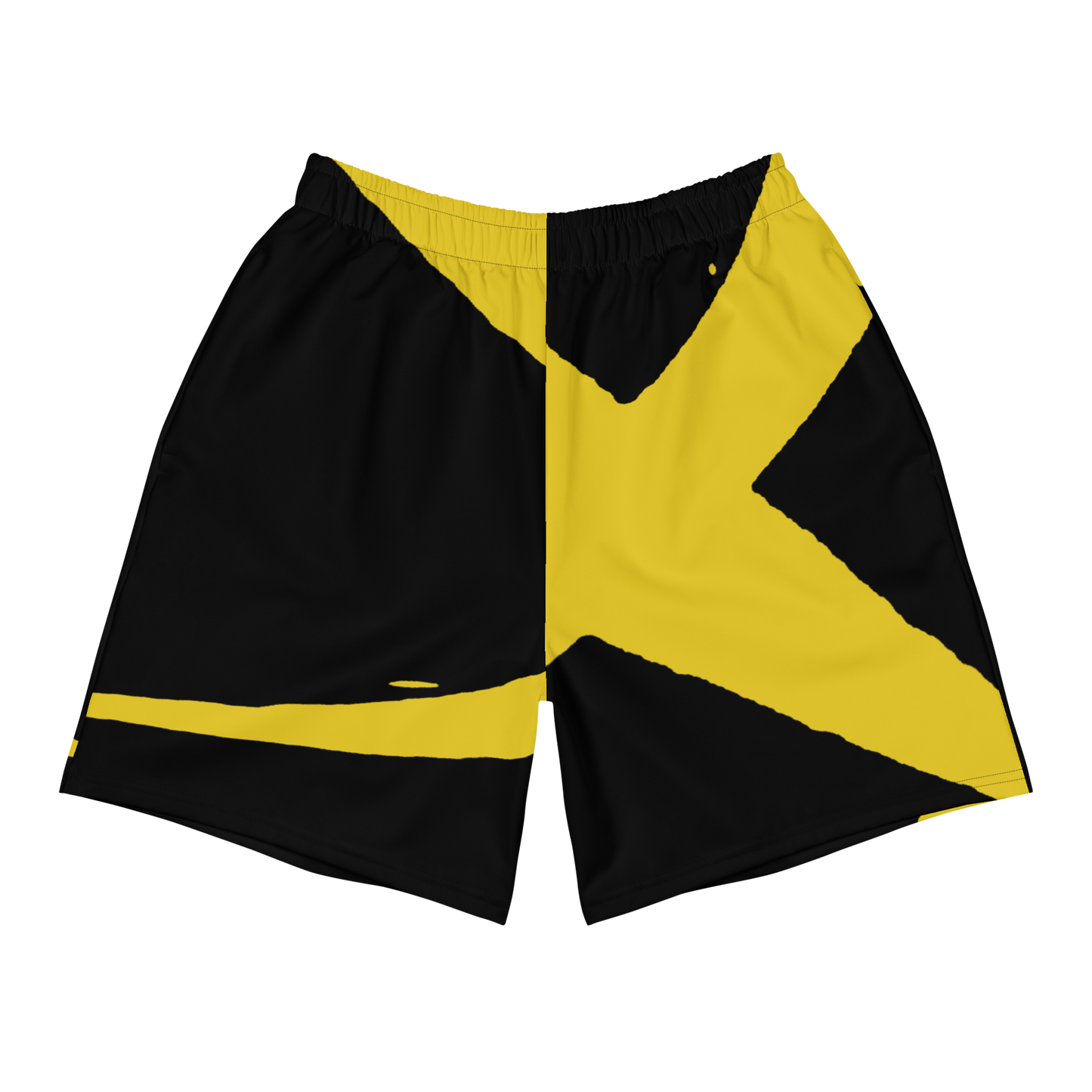 Gold Black Unisex Athletic Long Shorts