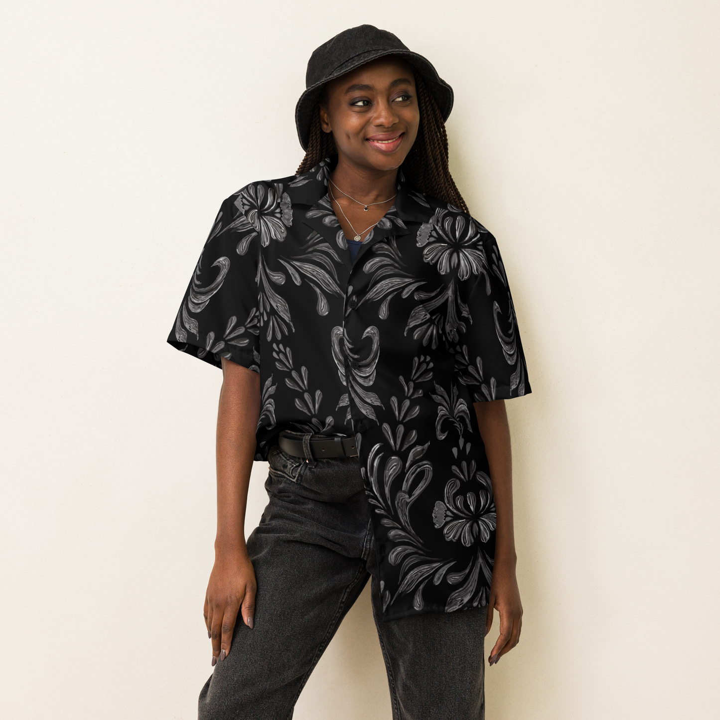 Obsidian Fleur button shirt