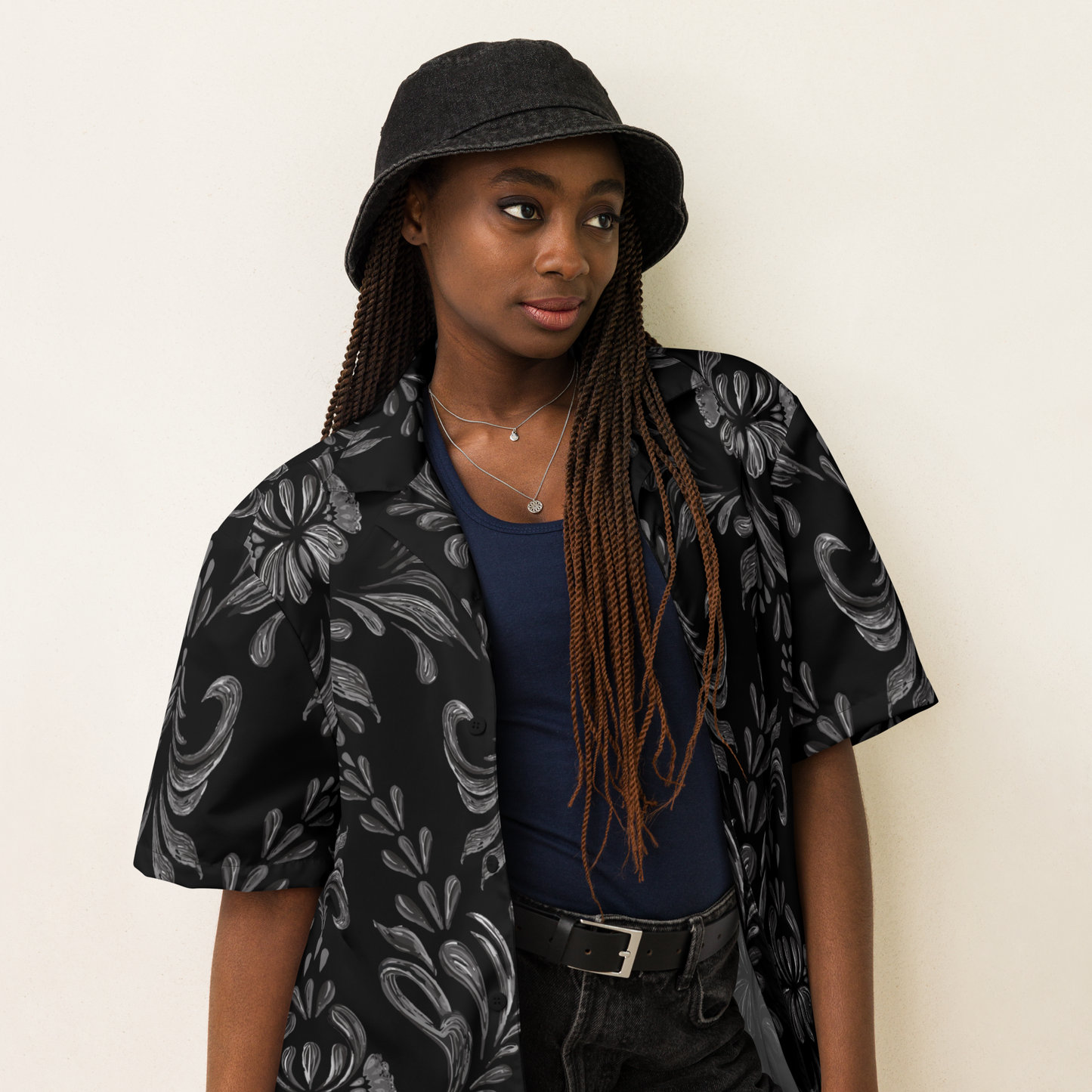 Obsidian Fleur button shirt