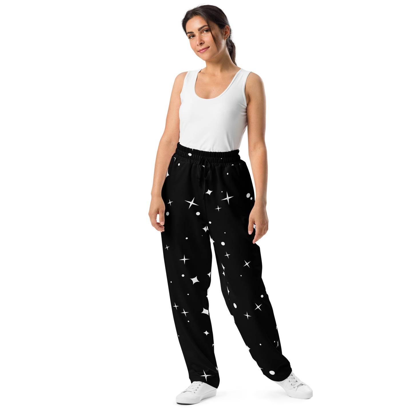 Black And White Stars Wide-leg joggers