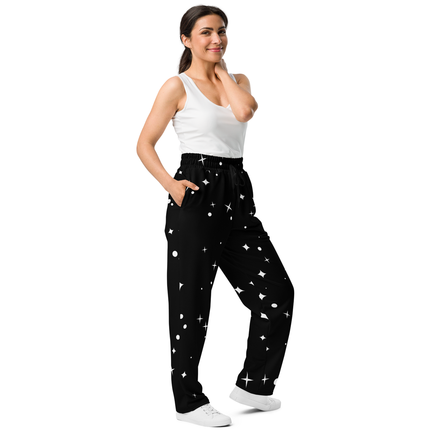 Black And White Stars Wide-leg joggers