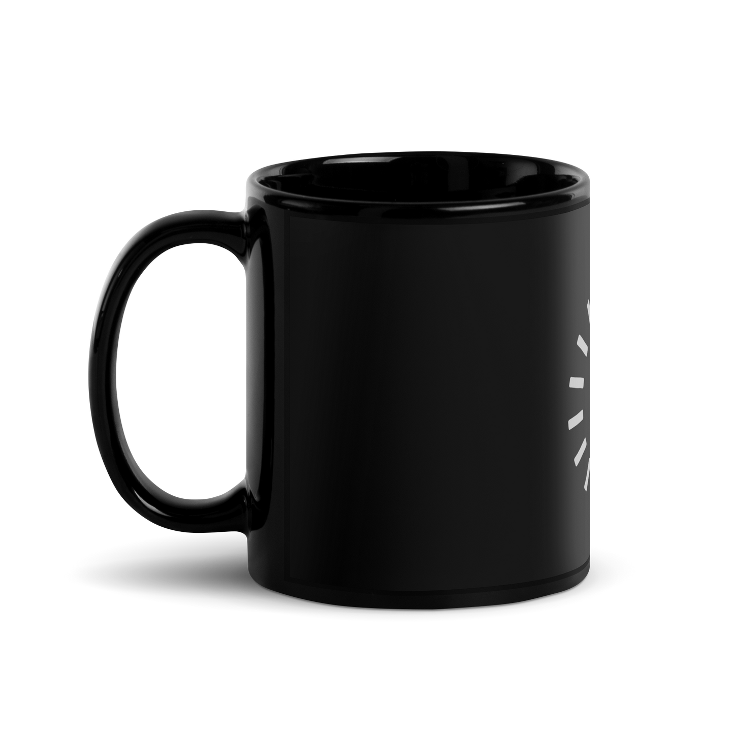 “Time to Shine” Black Glossy Mug