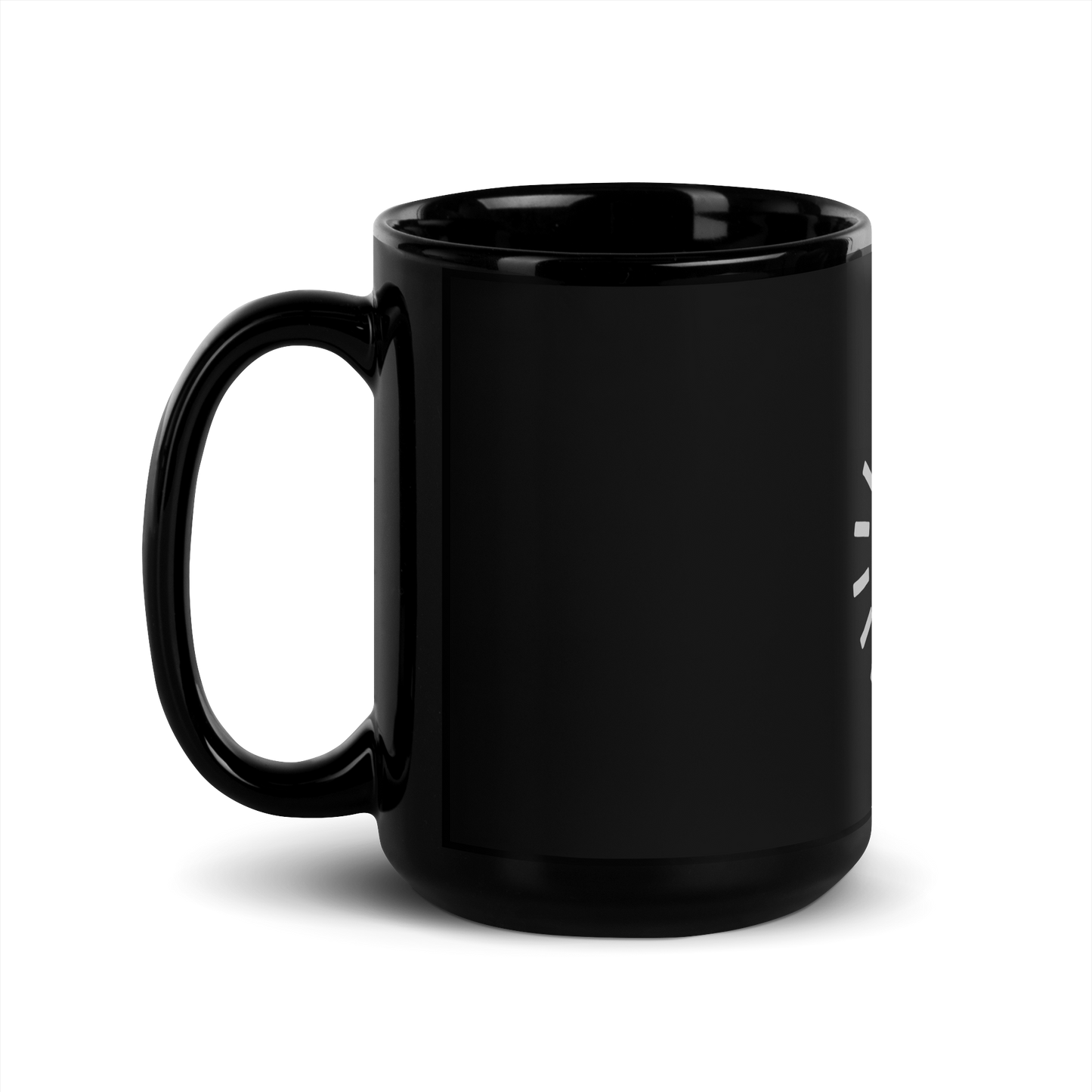 “Time to Shine” Black Glossy Mug