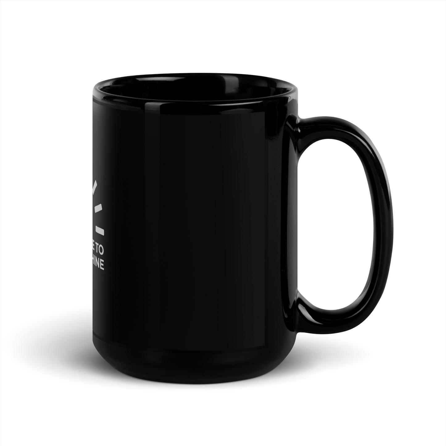 “Time to Shine” Black Glossy Mug