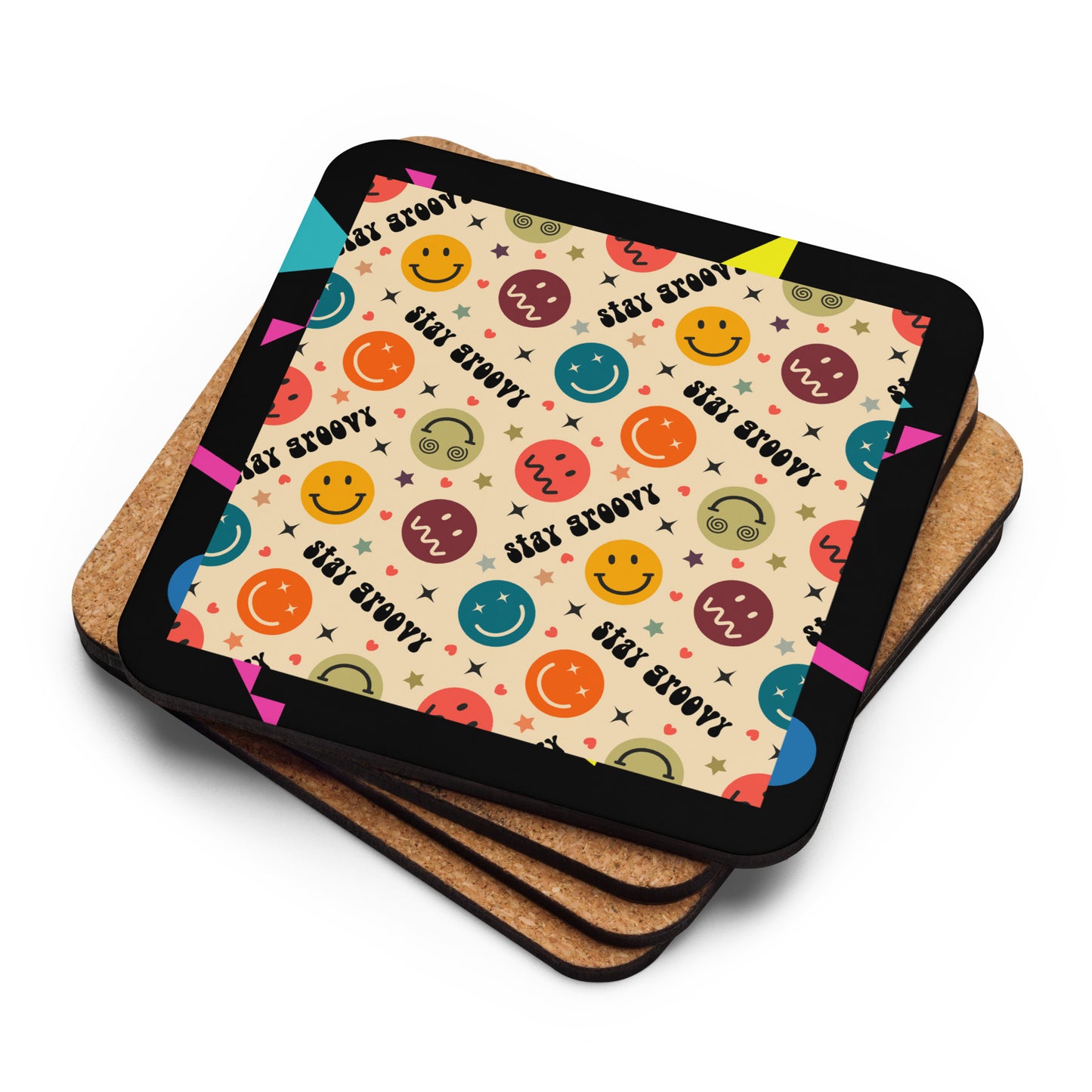 Stay Groovy Smiley Face Coaster