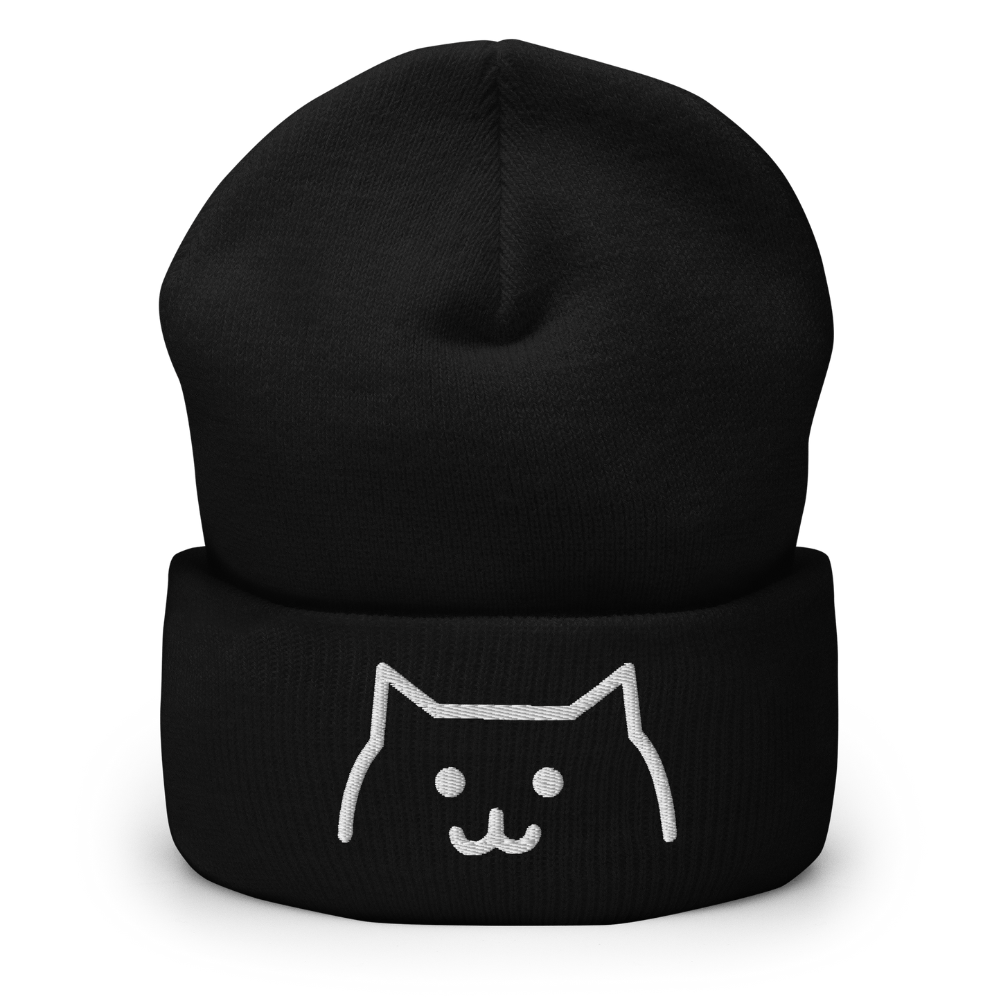 Smiley Cat Cuffed Beanie