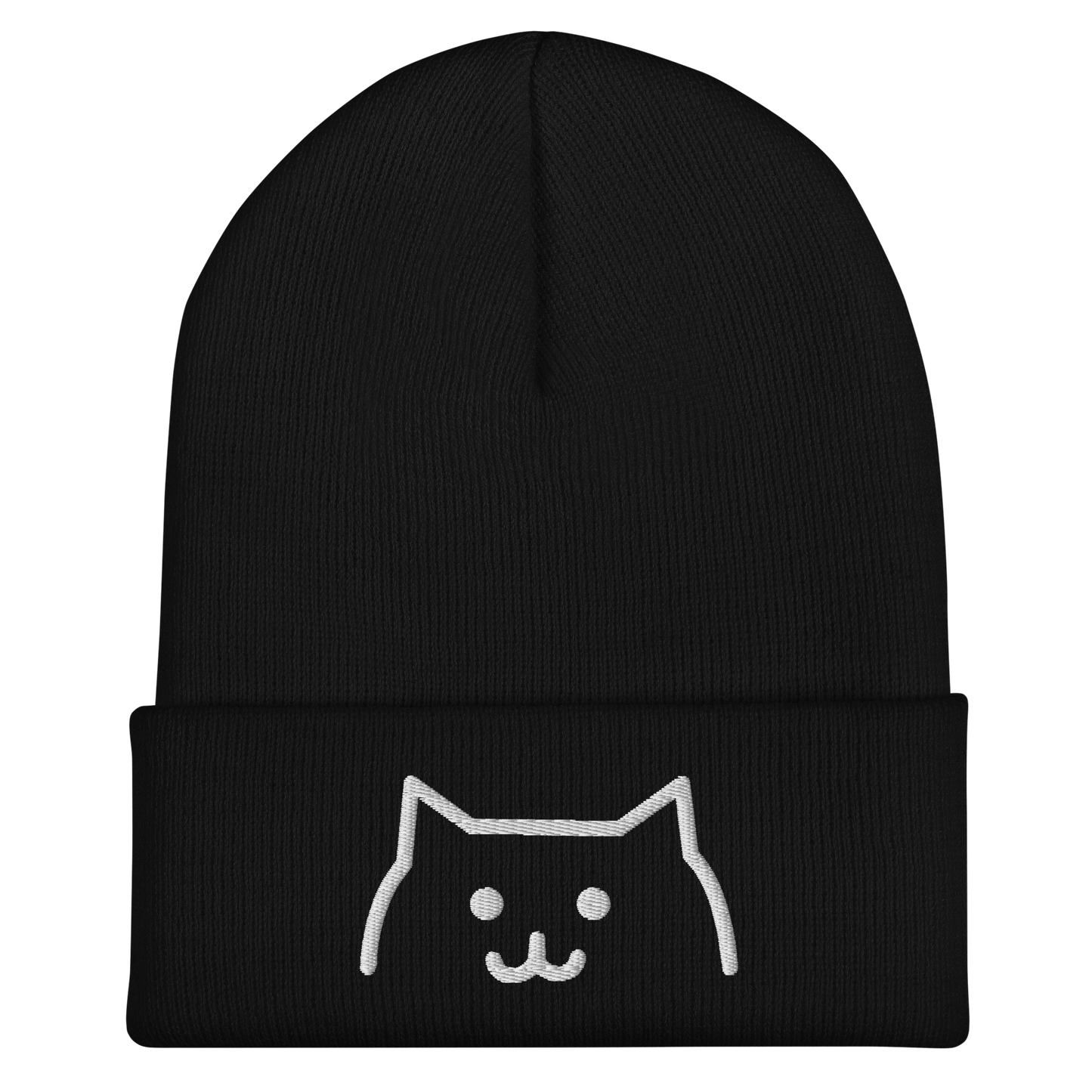 Smiley Cat Cuffed Beanie