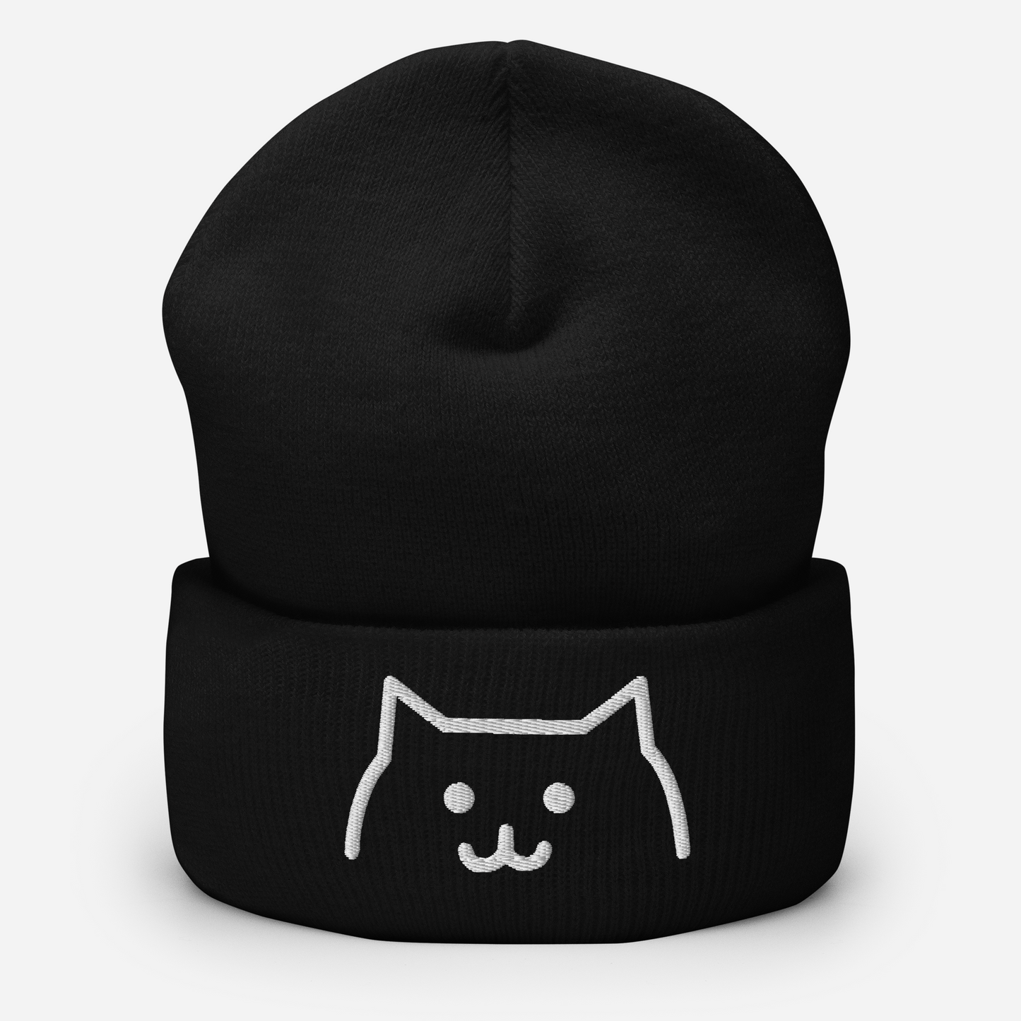 Smiley Cat Cuffed Beanie