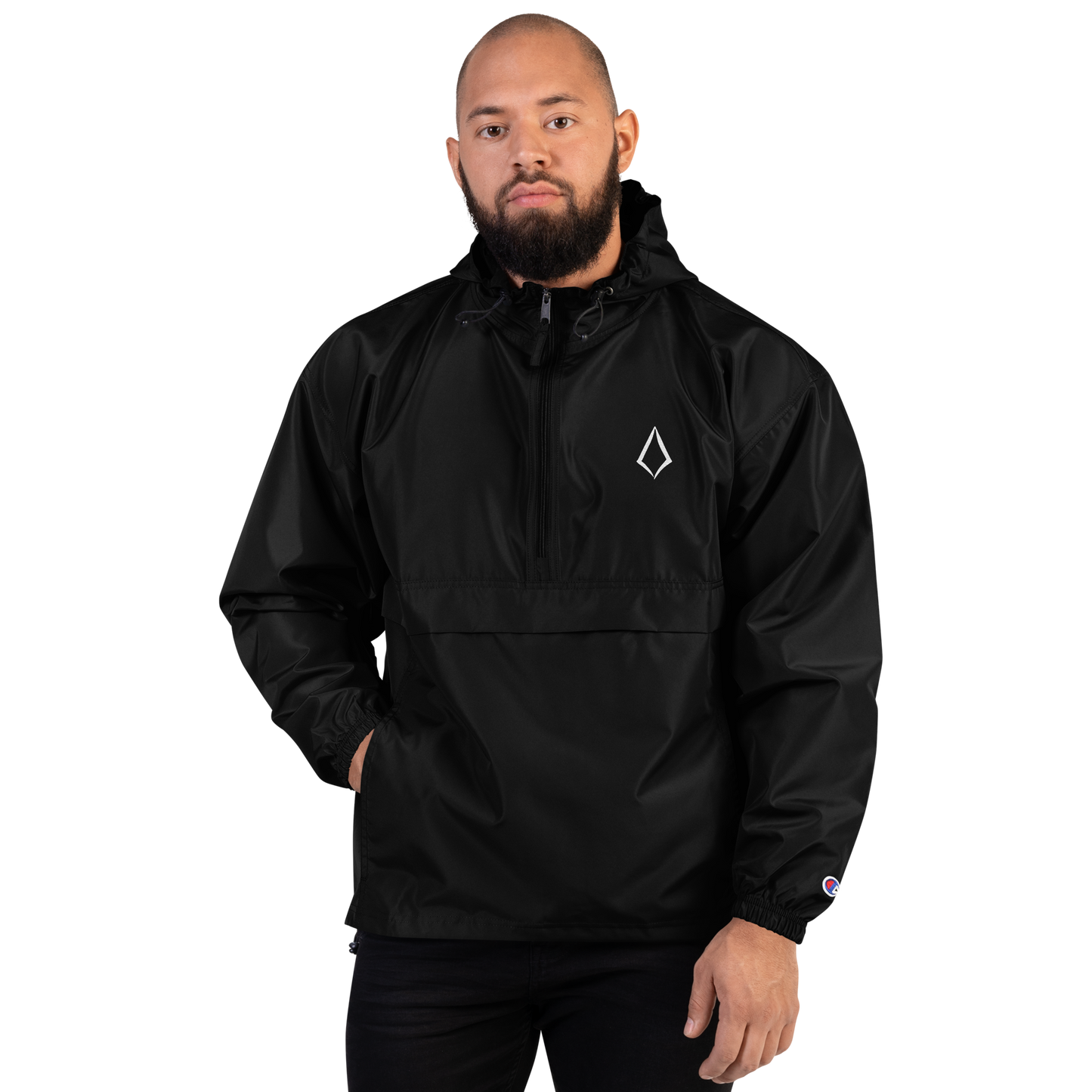 Obsidian chic Embroidered Champion Packable Jacket