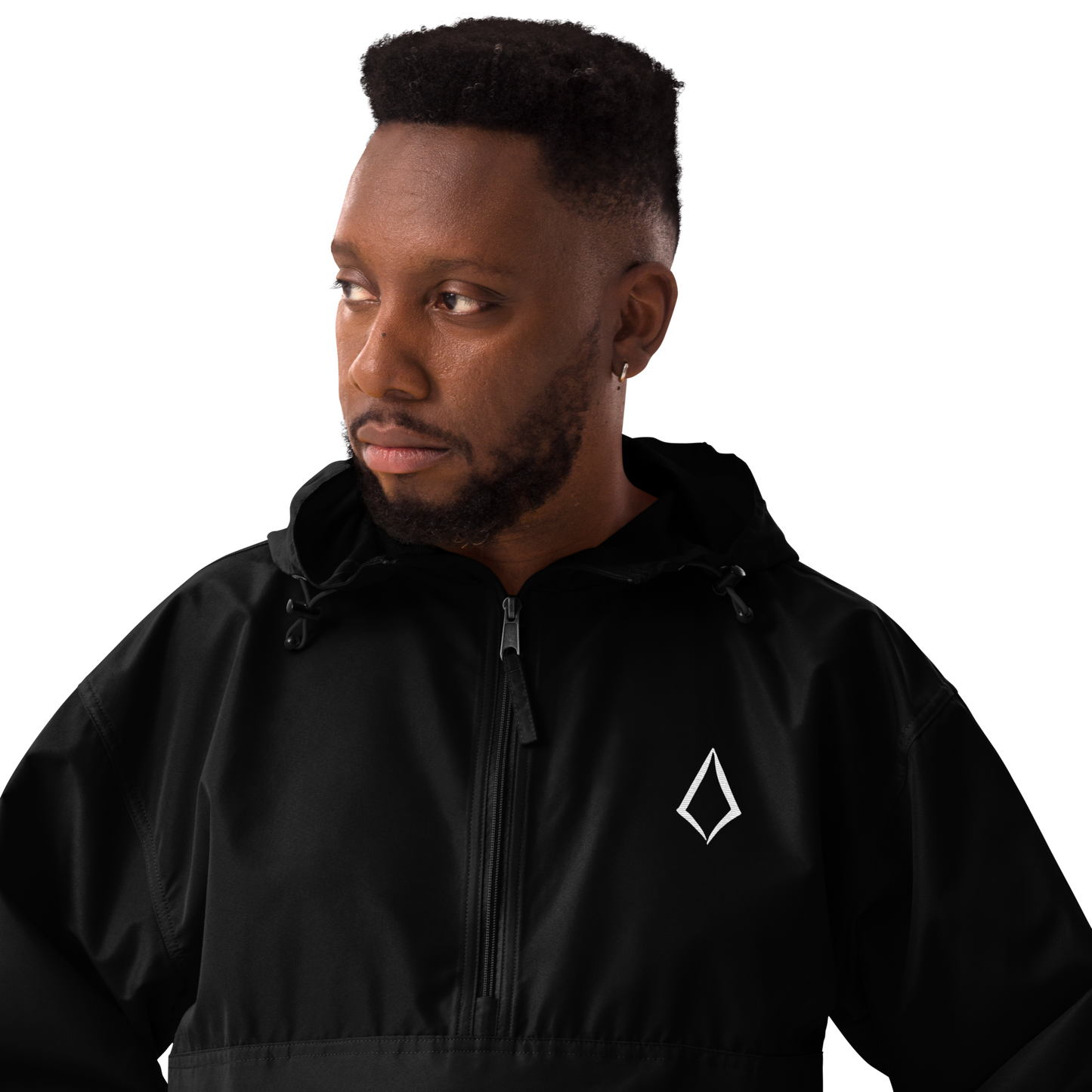 Obsidian chic Embroidered Champion Packable Jacket