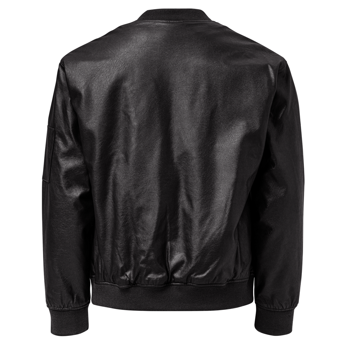 Obsidian Chic Leather Bomber Jacket