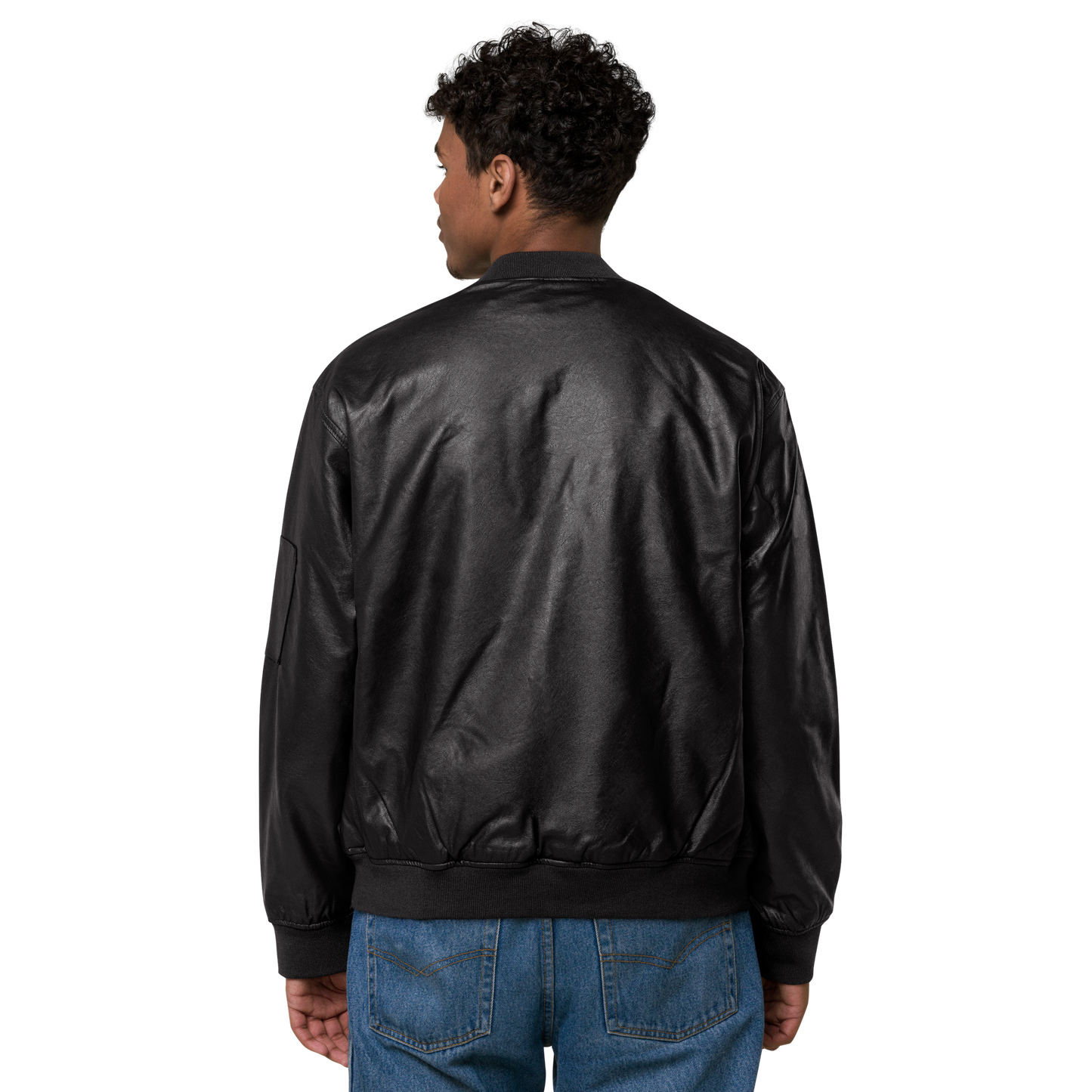 Obsidian Chic Leather Bomber Jacket