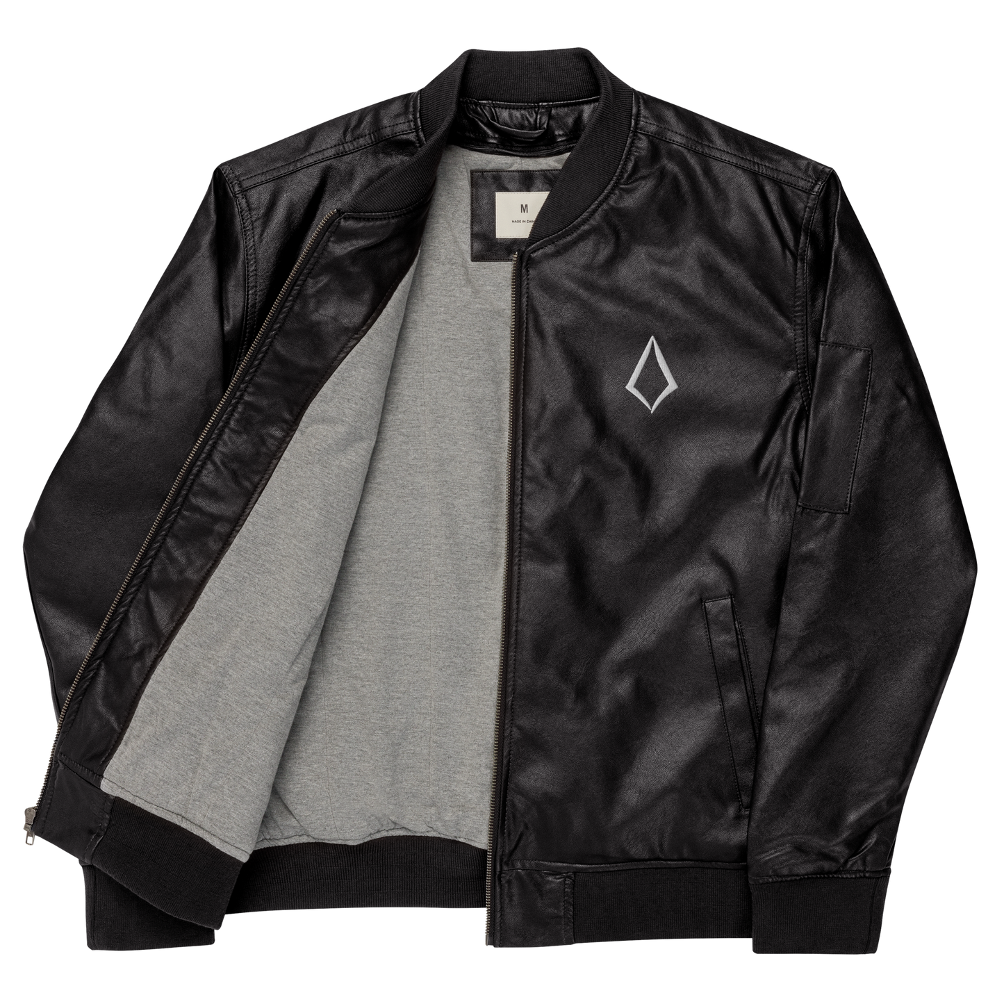 Obsidian Chic Leather Bomber Jacket