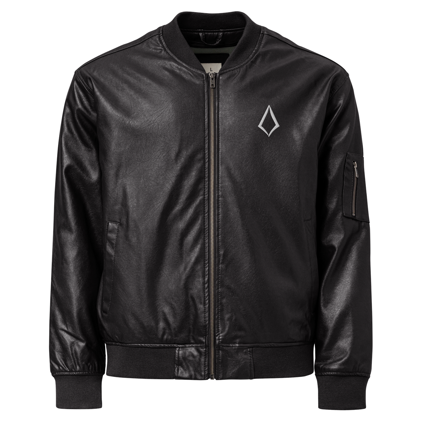 Obsidian Chic Leather Bomber Jacket