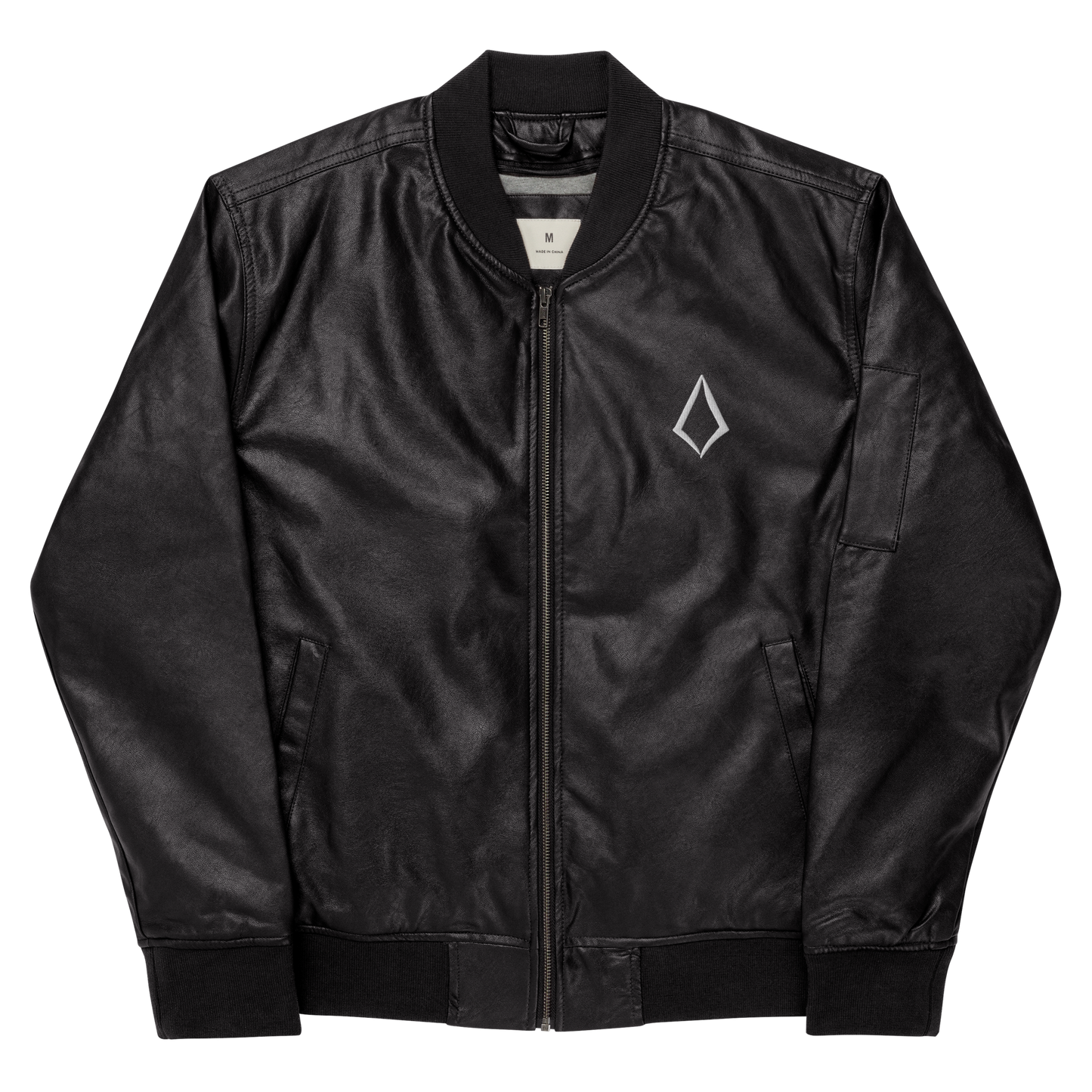 Obsidian Chic Leather Bomber Jacket