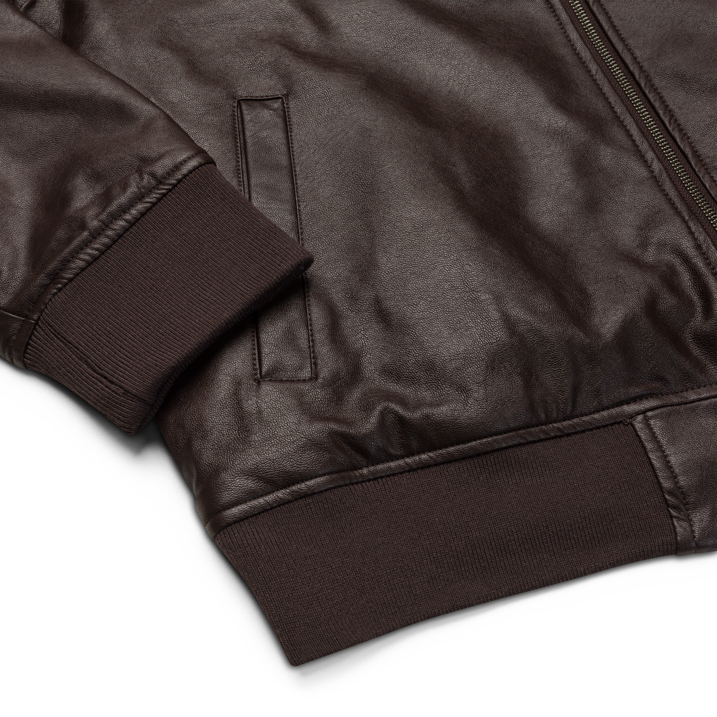 Obsidian Chic Leather Bomber Jacket