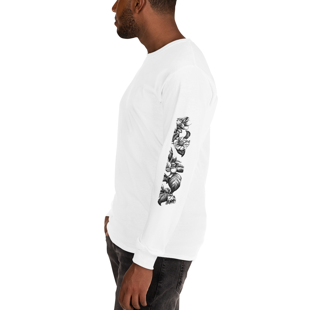 White Men’s Long Tattooed Sleeve Shirt