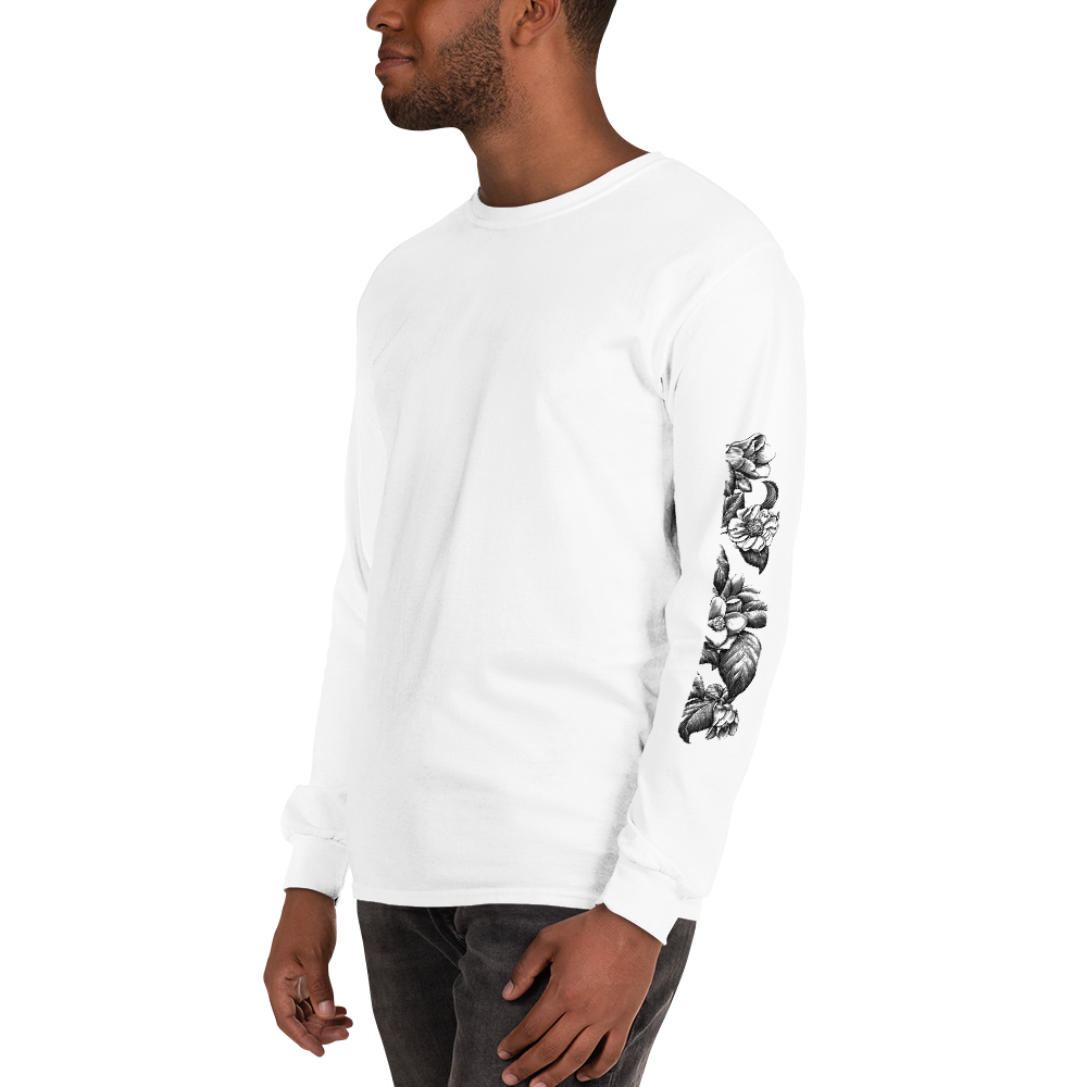 White Men’s Long Tattooed Sleeve Shirt