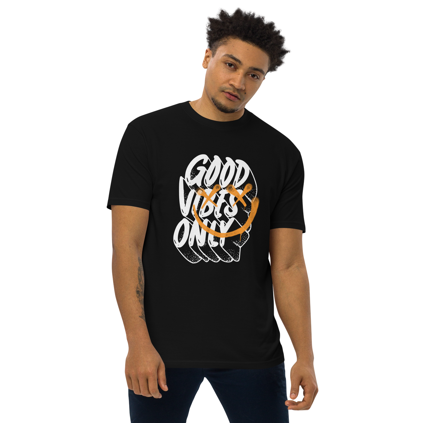 Good Vibes Only Men’s premium heavyweight tee