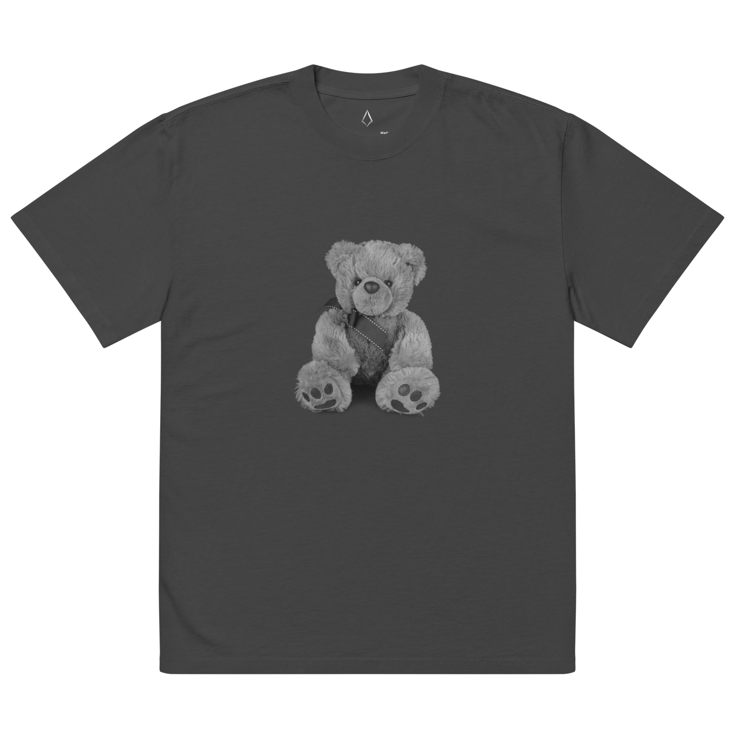 “You Become What You Believe” Teddy Bear Graphic Oversized faded t-shirt