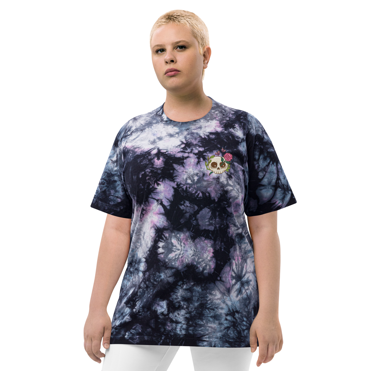 Psychedelic Skull Tie-Dye Oversized T-Shirt