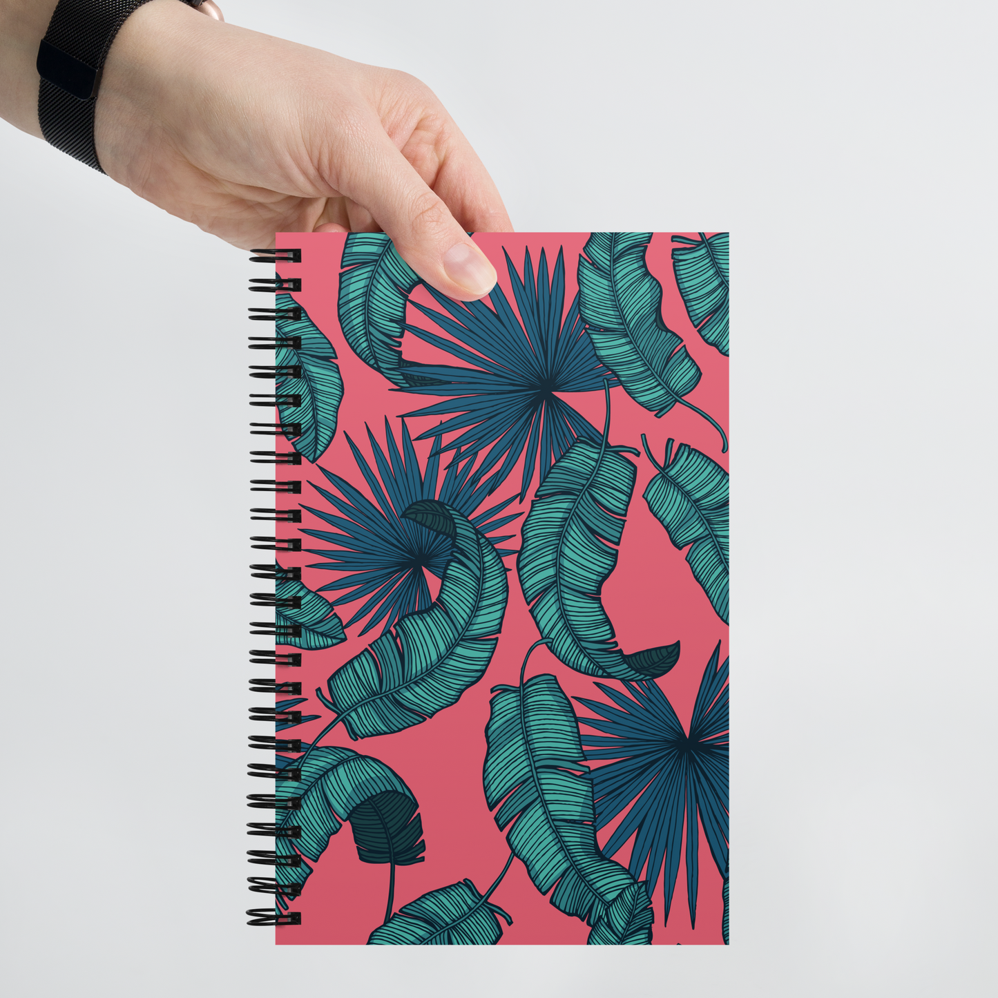 Tropical Leaf Pattern Spiral Notebook
