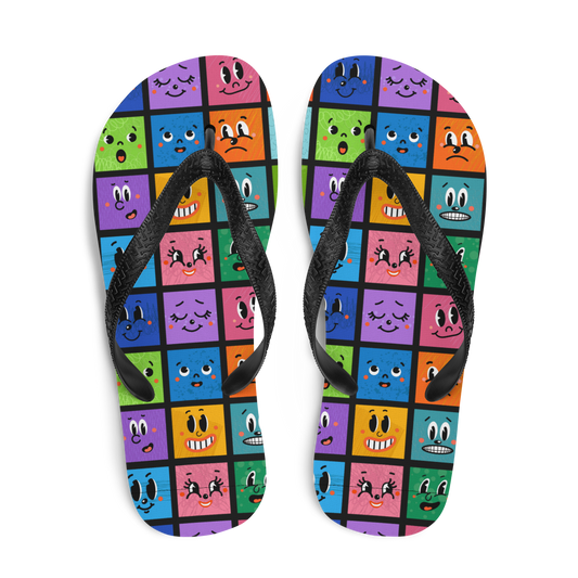 Colorful Emoji Flip-Flops