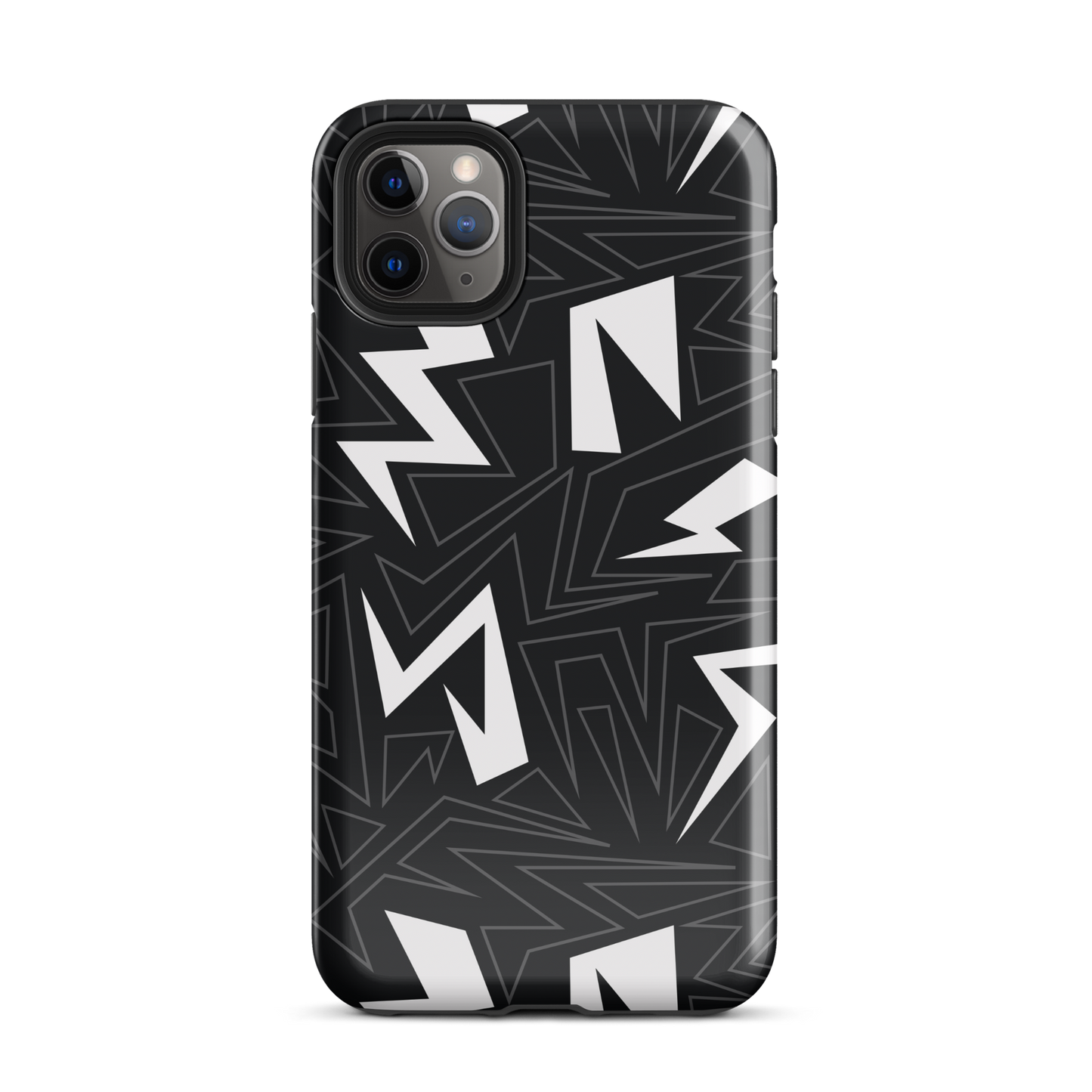Modern Geometric Black and White Tough Case for iPhone®