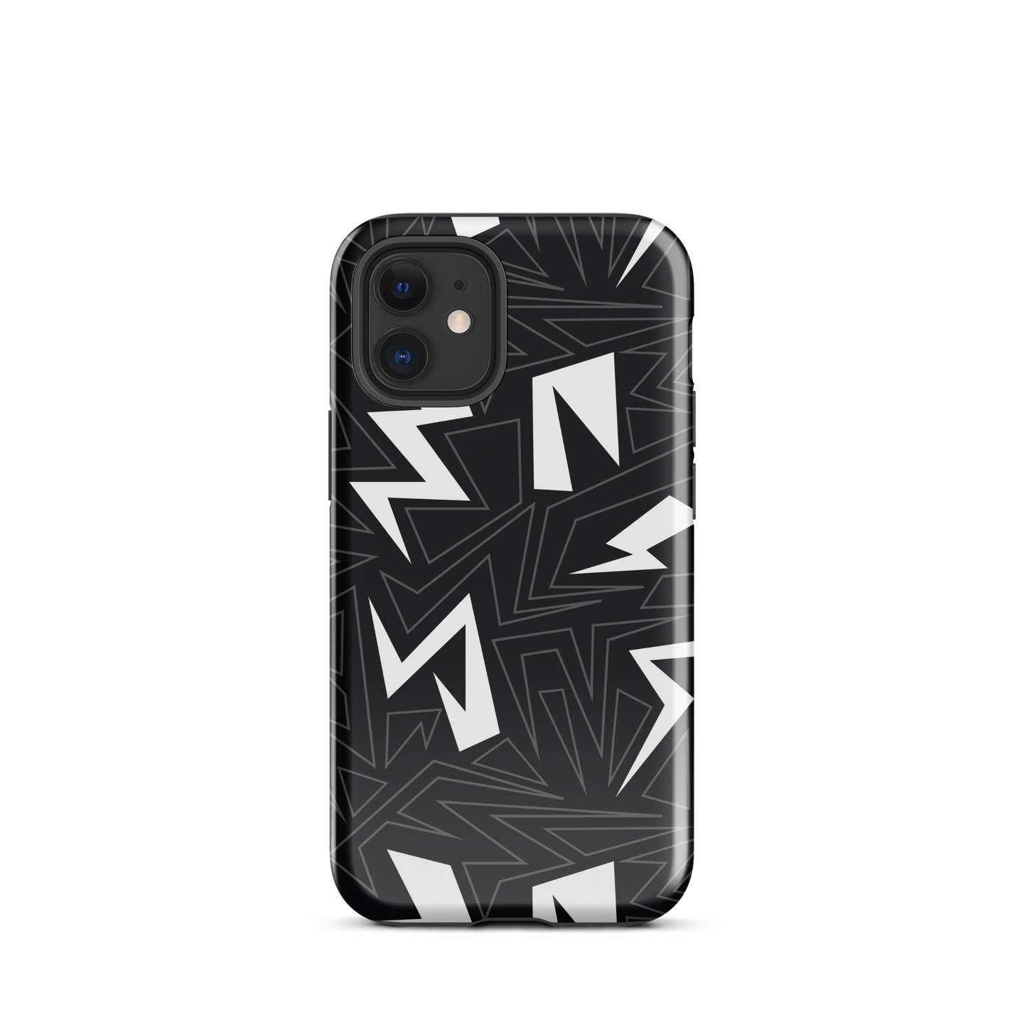 Modern Geometric Black and White Tough Case for iPhone®