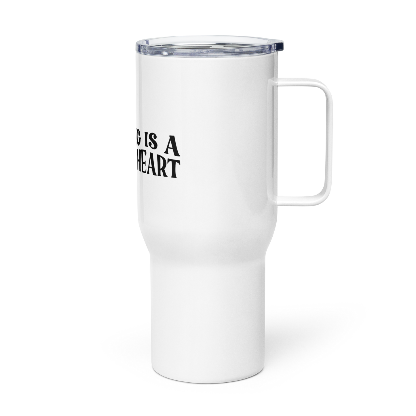 Teaching is a Work of Heart Travel mug with a handle
