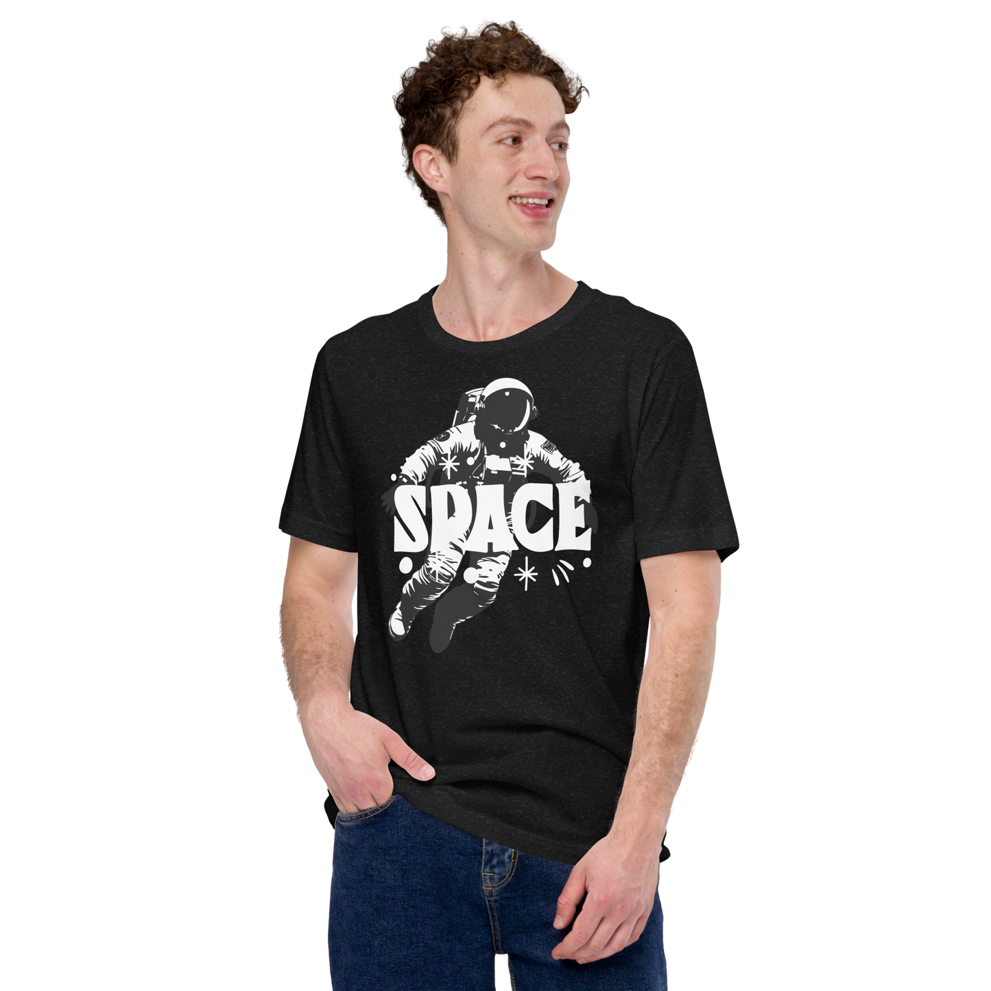 Space man and stars t-shirt