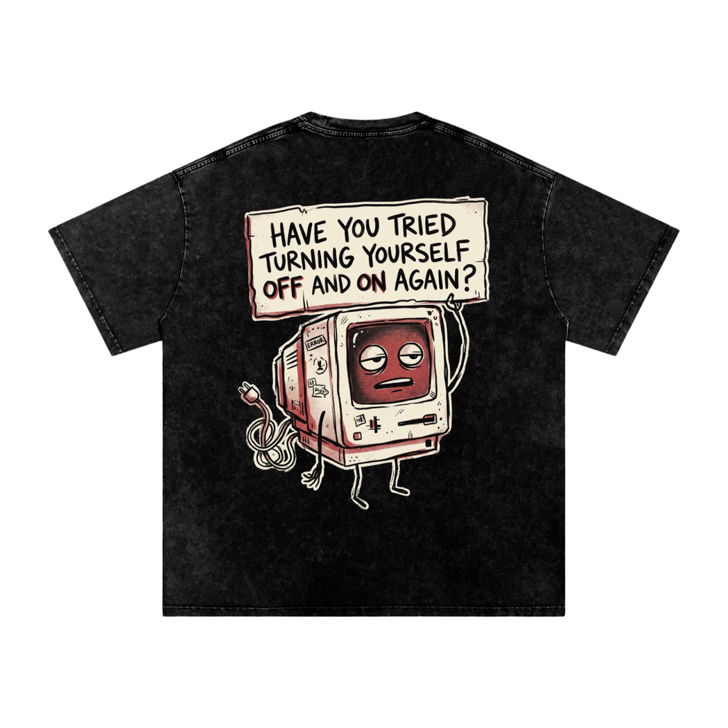Ironic Fact Snow Washed Oversized Cotton T-Shirt