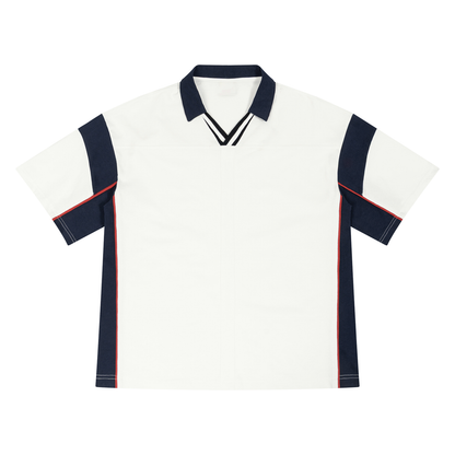 NOTHING TO SEE Boxy Color Block Polo Shirt
