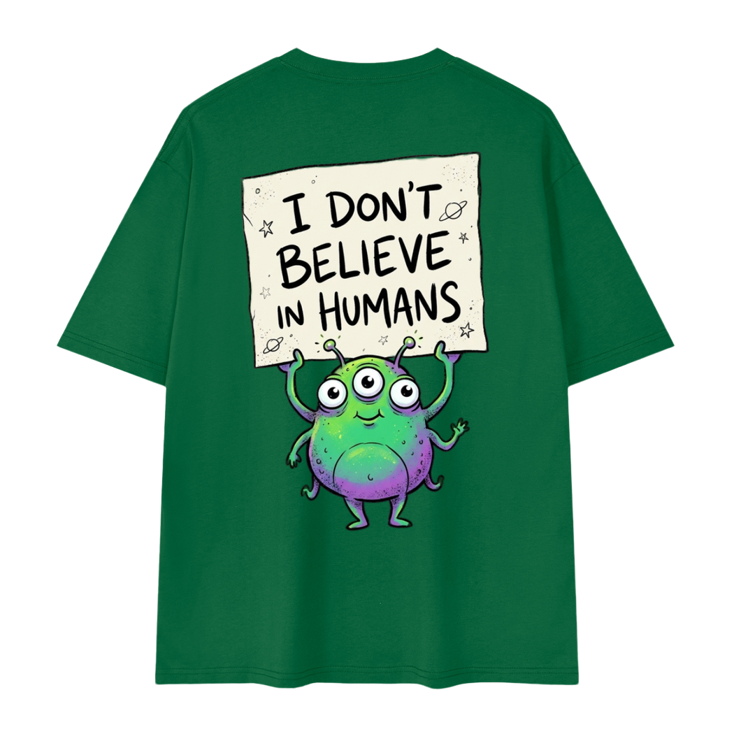 Aliens Irony Streetwear Loose Drop Shoulder T-Shirt