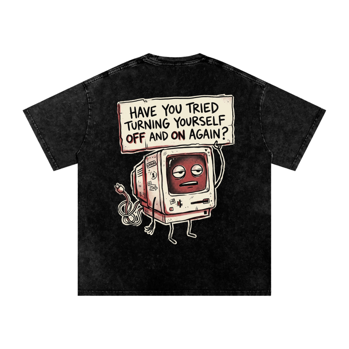 Ironic Fact Snow Washed Oversized Cotton T-Shirt