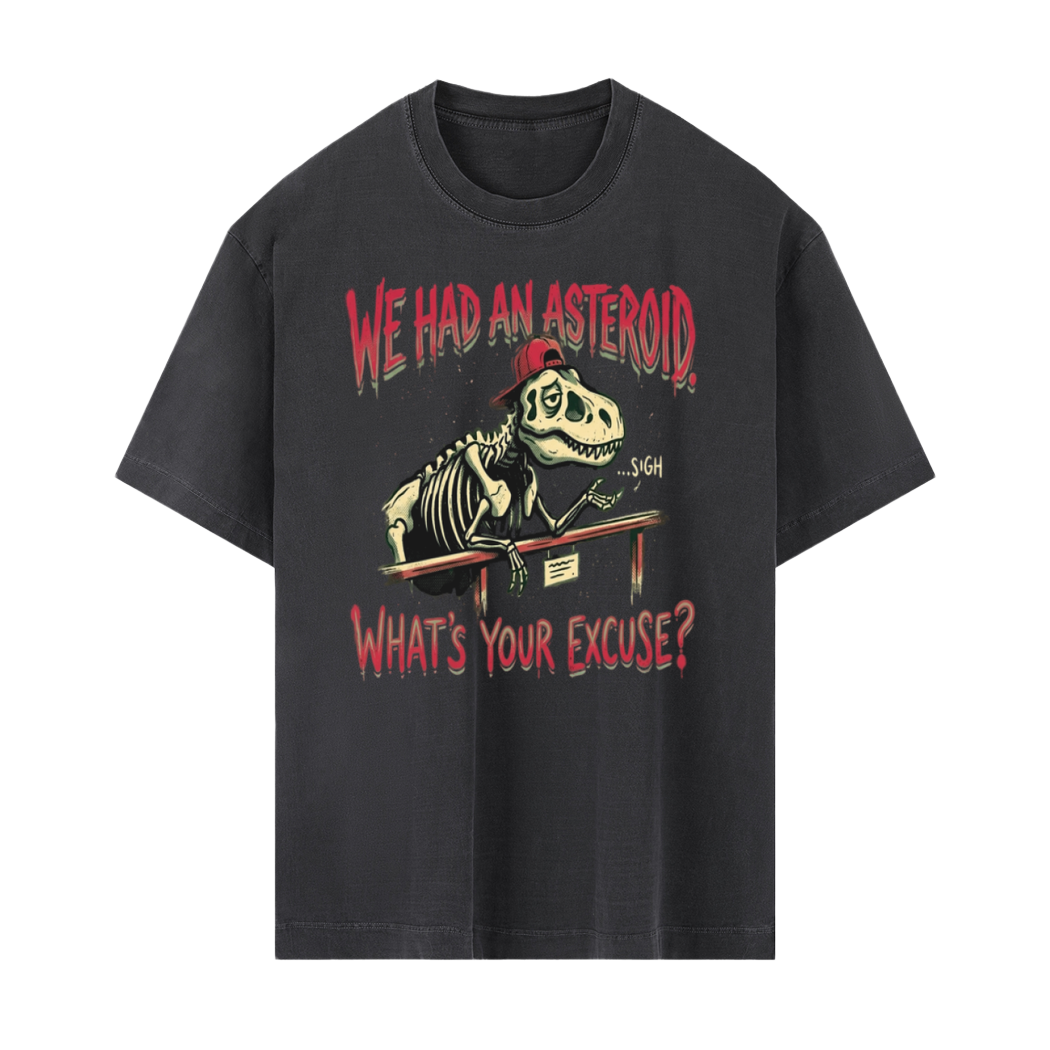 Fossilized Frustration Vintage Washed Oversized Cotton T-Shirt