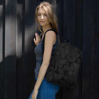 Geometric Black Backpack