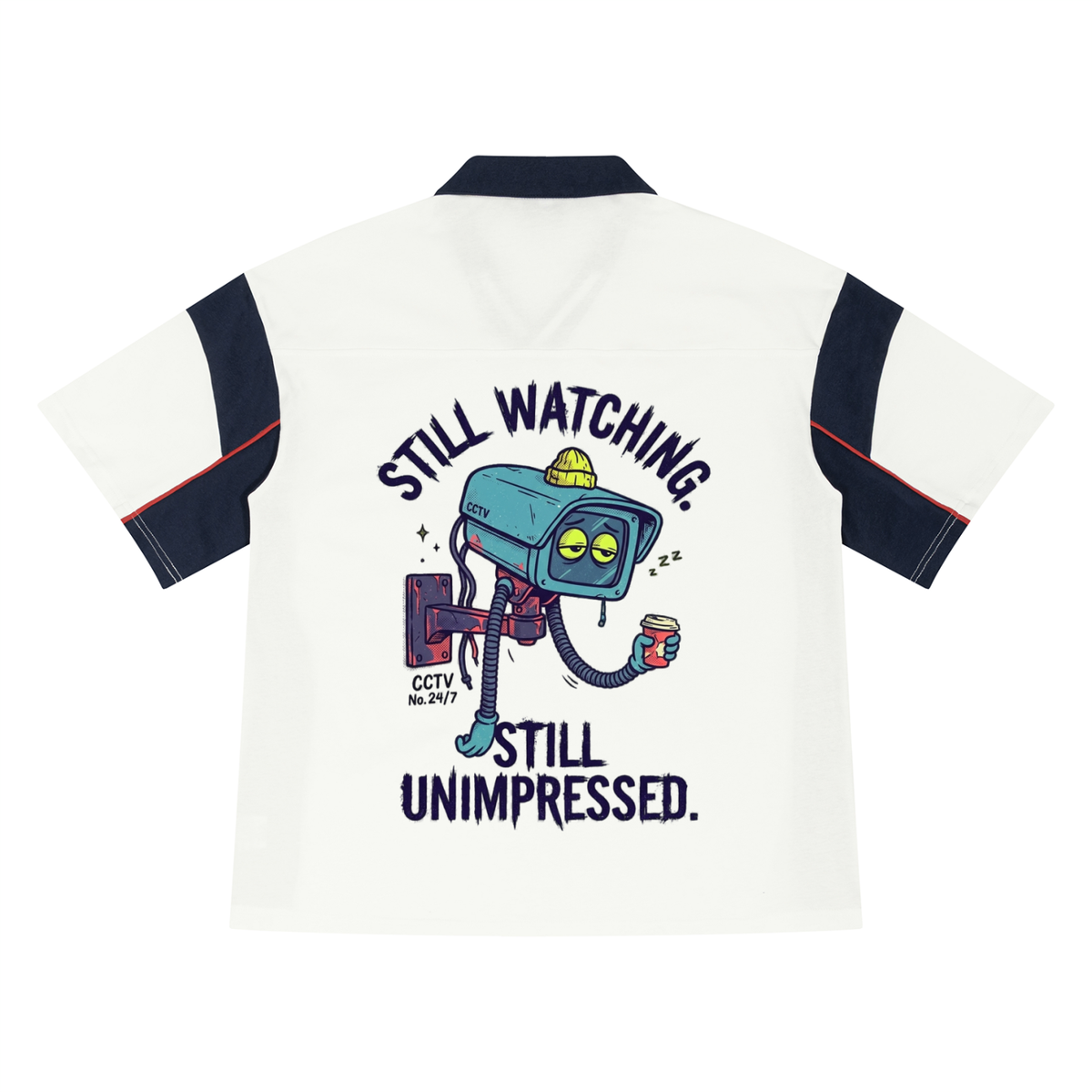 NOTHING TO SEE Boxy Color Block Polo Shirt