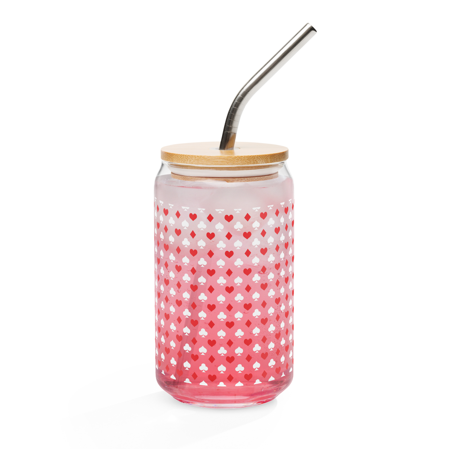 Card Pattern Can-shaped glass