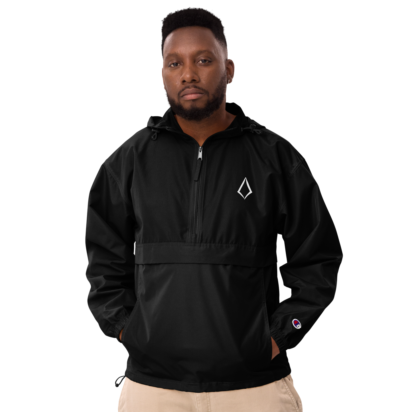 Obsidian chic Embroidered Champion Packable Jacket