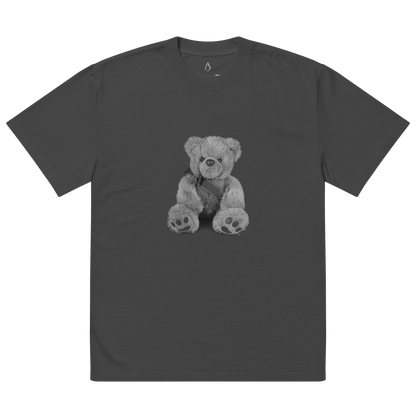 “You Become What You Believe” Teddy Bear Graphic Oversized faded t-shirt