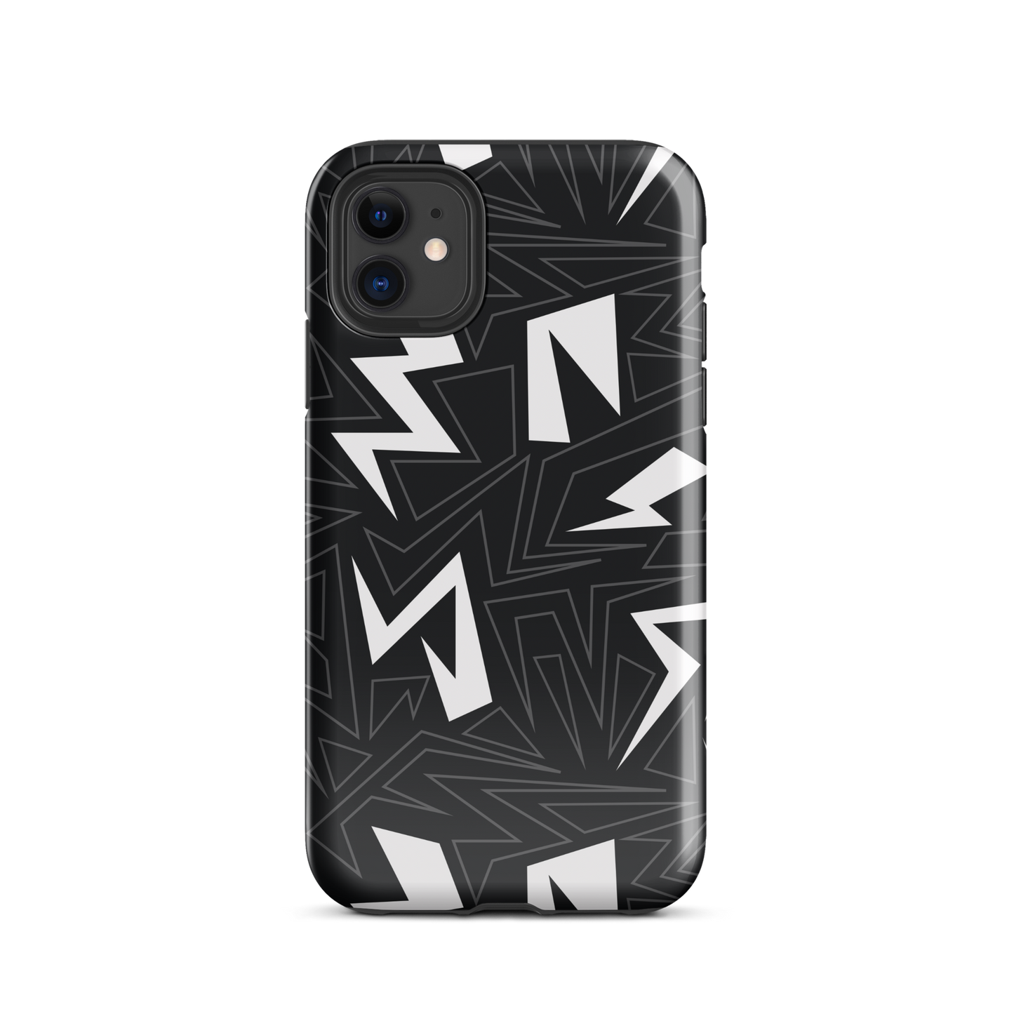 Modern Geometric Black and White Tough Case for iPhone®
